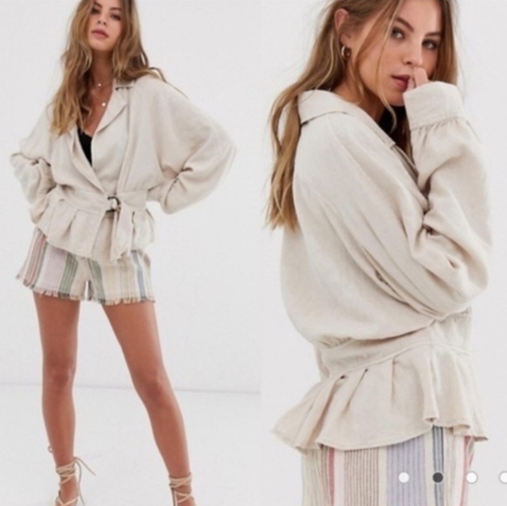 Free People Joani Jacket in a lightweight linen-blend